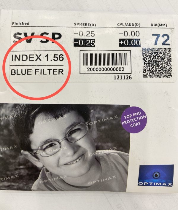 Tròng kính optimax 1.56 blue Filter